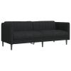 Sofa Set Black Polyester