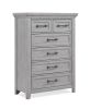 Contemporary Light Gray Finish 1pc Tall Chest Wooden Bedroom Furniture Metal Pull Furniture