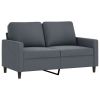 2-seater Sofa Dark grey Velvet (100% polyester)
