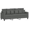 3-seater Sofa Dark Gray Fabric (100% polyester)