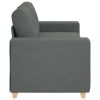 Loveseat Sofa Dark Grey Polyester Fabric