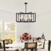 27" Modern Black Geometric 8-Light Chandelier