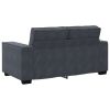 Sofa Set Dark Grey Velvet, Metal