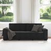 3-Seater Sofa Black Velvet 3-Seater Sofa Rectangular