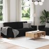 Sofa Set Black Fabric (100% polyester)