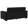 2-seater Sofa Black Velvet, Metal
