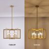 22" Modern Golden Geometric 6-Light Chandelier