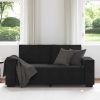 2-seater Sofa Black Velvet, Metal