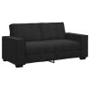 2-seater Sofa Black Velvet, Metal