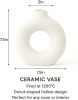 Modern White Ceramic Vase - 7.5 Inch Tall - Ceramic Flower Vase. Home Decor