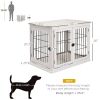 PawHut 26" Wooden Dog Cage Dog Crate Furniture, Indoor Dog Kennel, Dog Cage End Table with 2 Lockable Doors Entrance & Top Shelf