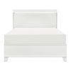 White High Gloss Finish Modern Queen Bed 1pc LED Light Headboard Faux Leather Upholstered Wooden Furniture