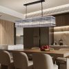 Modern Rectangular Crystal Glass Chandelier