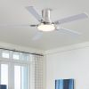 72 in. Nickel Lowe Profile Ceiling Fan with Light