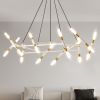 41" White & Golden Modern Chandelier Light Fixture