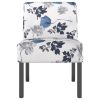 Slipper Chair Blue and White Polyester
