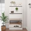 Narrow Shoe Storage Cabinet with Mirror, Wood Slim Shoe Rack 3 Tier Shoe Organizer for Home and Apartment