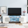 ON-TREND Unique Shape TV Stand with 2