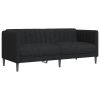 Sofa Set Black Polyester