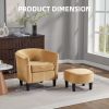 Velvet Accent Chair with Ottoman