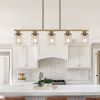 37" Modern Industrial 5-Light Chandelier with Clear Glass Shades