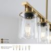 37" Modern Industrial 5-Light Chandelier with Clear Glass Shades