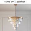 24" Contemporary Crystal Modern Chandeliers Crystal Ceiling Chandelier 4 Tier Golden Chandelier Lighting for Dining Room Living Room Bedroom (Bulbs No