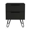 Nuvo Nightstand, Two Drawers, Hairpin Legs