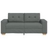 Loveseat Sofa Dark Grey Polyester Fabric