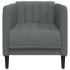 Sofa Chair Dark Gray Polyester Single Armchair Rectangular