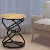 End Table Brown and Black Solid mango wood Medium Durable