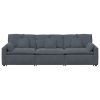 Modular Sofa Dark Grey Velvet (100% Polyester)