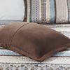 5 Piece Jacquard Quilt Set with Throw Pillows Blue King/Cal King