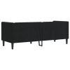 Chesterfield Sofa Black Velvet (100% polyester) 3-seater