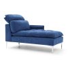 55" Chaise Lounge Indoor, Upholstered Furniture Lounge Chair with Left Armrest & Lumbar Pillow