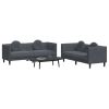Sofa Set Dark Gray Velvet (100% polyester)