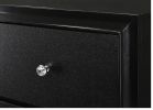 1pc Modern Glam Style Black Finish Glam Five Drawer Chest Pattern Wooden Bedroom Furniture