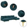 U-Shaped 4-Seat Indoor Modular Sofa Blue-Green Color