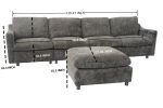 Modern Oversized Deep Seat Sectional Sofa with Reversible Chaise
