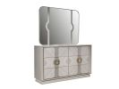 Eternity Traditional Style 6- Drawer Dresser Made with Woodand Gold Accents in Beige