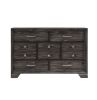 1pc Contemporary Dark Wood Grain Finish Metal Knobs Storage Drawers Dresser Wooden Gray