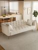71 inch convertible love seat sofa, American retro beige velvet