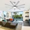 72 in. Indoor Brushed Nickel Smart Ceiling Fan with LED Light and Remote by Tuya APP — Works with Alexa/Google