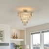 Large crystal chandelier in white chrome color