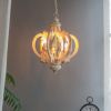 French Country Wood Chandelier