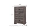 1pc Contemporary Four Drawers Chest Bed Side Cabinet Wooden Furniture Rustic Gray Color