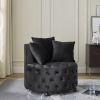 Velvet Upholstered Swivel Chair for Living Room