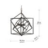 3 - Light Metal Chandelier, Hanging Light Fixture with Adjustable Chain for Kitchen Dining Room Foyer Entryway