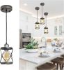 Industrial Pendant Lighting for Kitchen Island, Rustic Mini Cage Pendant Light