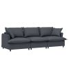 2 Piece Living Room Sofa Set with Throw Pillows, Chenille Sectional Couch Sets